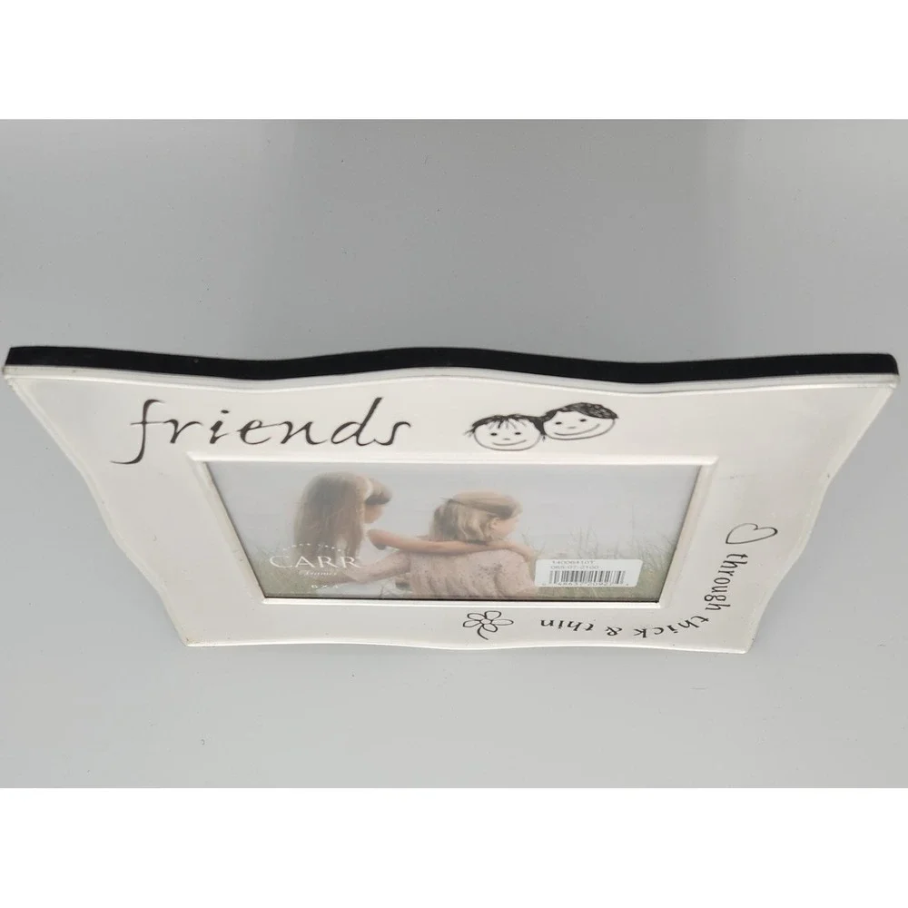 Vintage Carr's Friends theme‎ 4x6 Silver Pewtered Photo Picture Frame 1990s